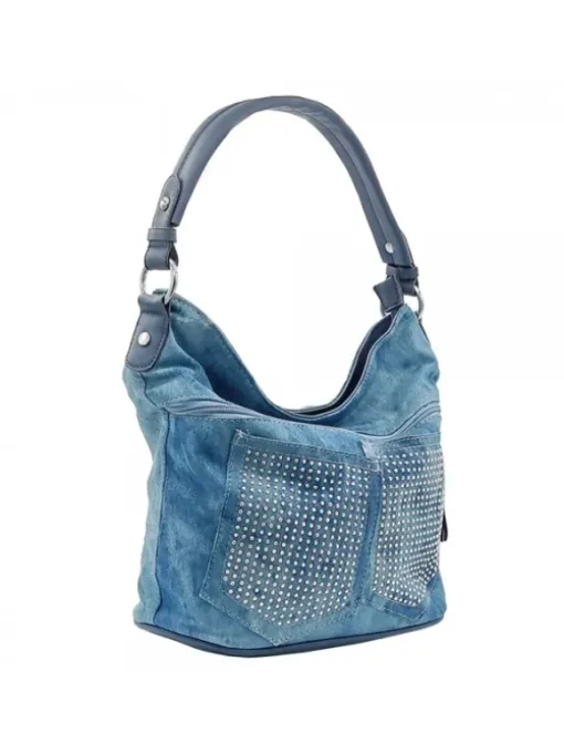 Borsa in Denim Lavato con...
