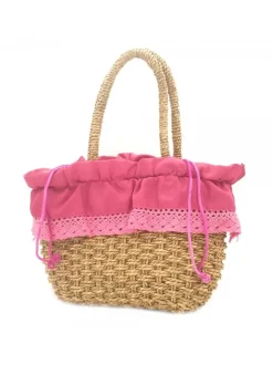 BORSA IN PAGLIA COLORE FUXIA