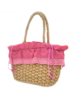 BORSA IN PAGLIA COLORE FUXIA
