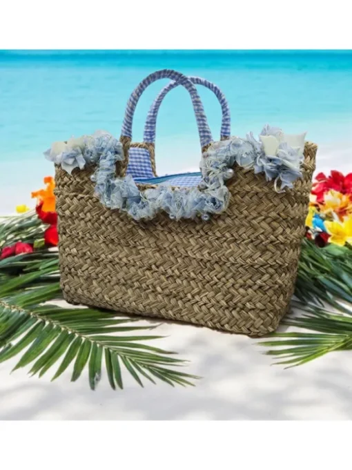 Borsa in Paglia con Fiori...