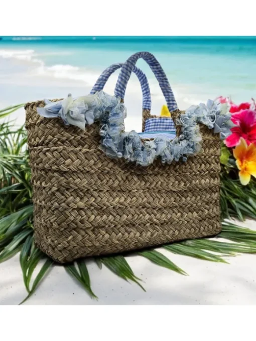 Borsa in Paglia con Fiori...