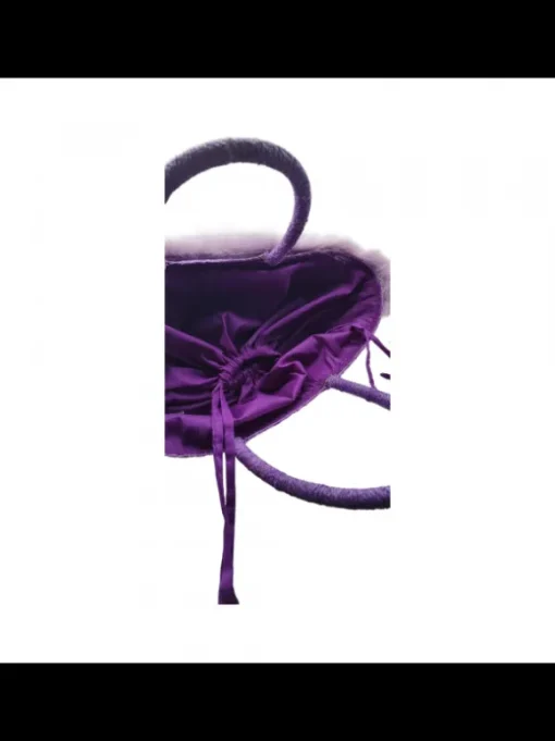 Borsa in Raffia Lilla con...