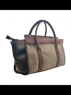 Borsa marrone con manici in...