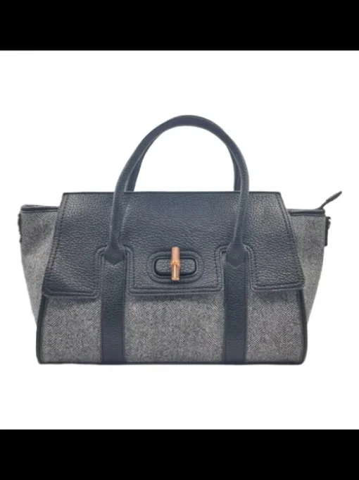 Borsa nera con manici in...