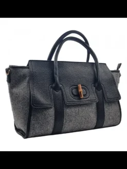 Borsa nera con manici in...