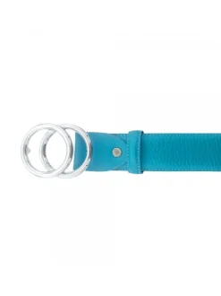 CINTURA AZZURRA IN PELLE DA...