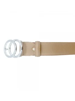CINTURA BEIGE IN PELLE DA...
