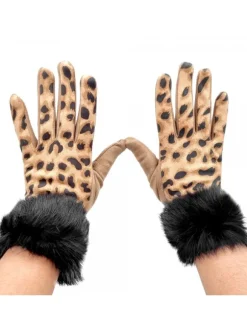 GUANTI BEIGE LEOPARDATI CON...
