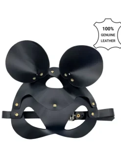 MASCHERA NERA IN PELLE CON...