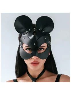 MASCHERA NERA IN PELLE CON...