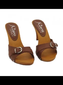 MULES ELEGANTI MARRONI CON...