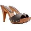 MULES MARRONI IN PELLE CON...