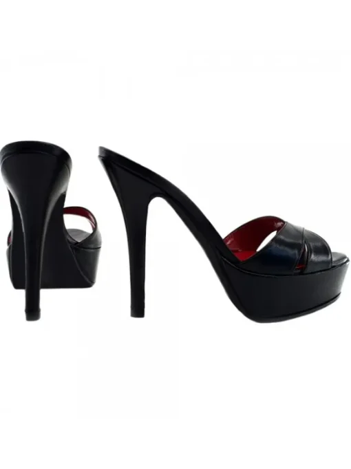 SABOT IN VERA PELLE NERA...