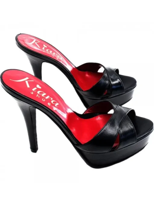 SABOT IN VERA PELLE NERA...