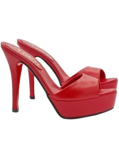 SABOT IN VERA PELLE ROSSO...