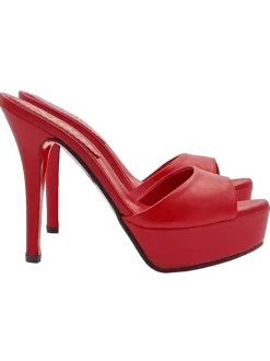SABOT IN VERA PELLE ROSSO...