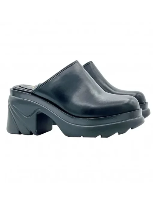 SABOT NERI CON TACCO 8 CM