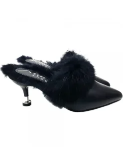 SABOT NERO CON PELLICCIOTTO