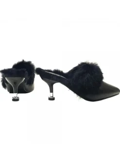 SABOT NERO CON PELLICCIOTTO