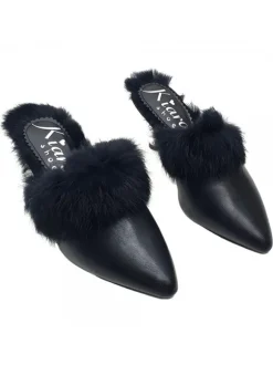 SABOT NERO CON PELLICCIOTTO