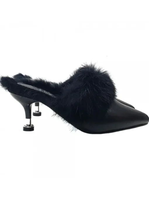 SABOT NERO CON PELLICCIOTTO