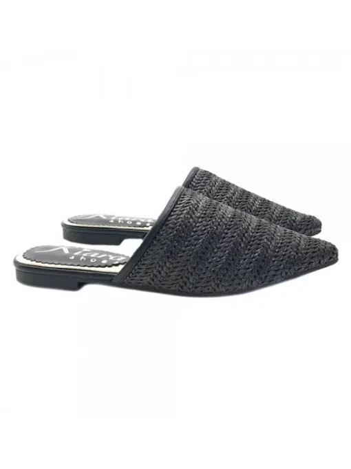 SABOT NERO IN RAFIA