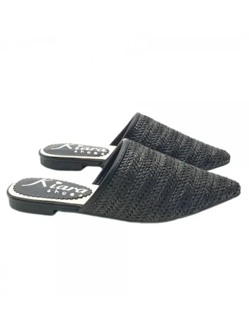SABOT NERO IN RAFIA