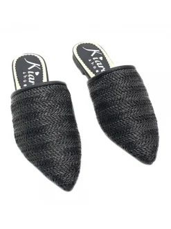 SABOT NERO IN RAFIA