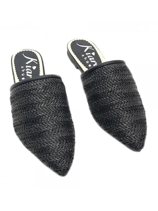 SABOT NERO IN RAFIA