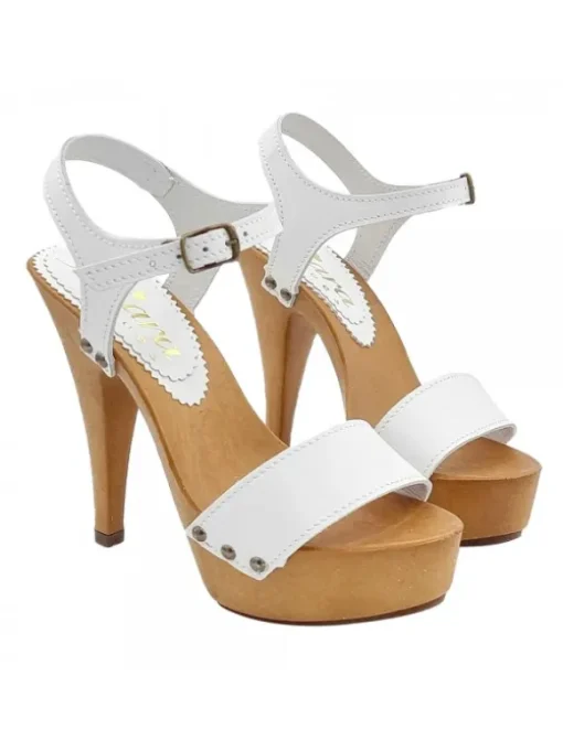 SANDALI BIANCHI IN PELLE...