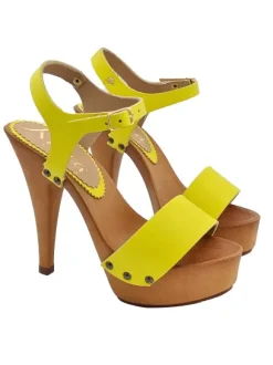 SANDALI GIALLI IN PELLE CON...