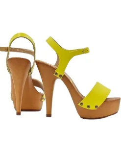 SANDALI GIALLI IN PELLE CON...
