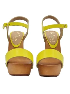 SANDALI GIALLI IN PELLE CON...