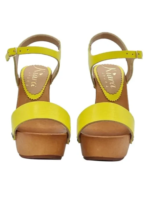 SANDALI GIALLI IN PELLE CON...