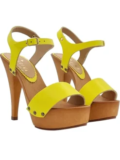 SANDALI GIALLI IN PELLE CON...