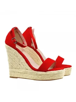 SANDALI ROSSI CON ZEPPA IN...