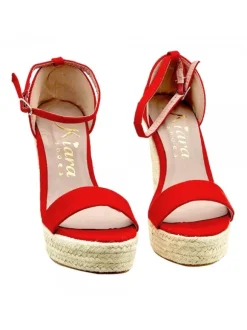 SANDALI ROSSI CON ZEPPA IN...