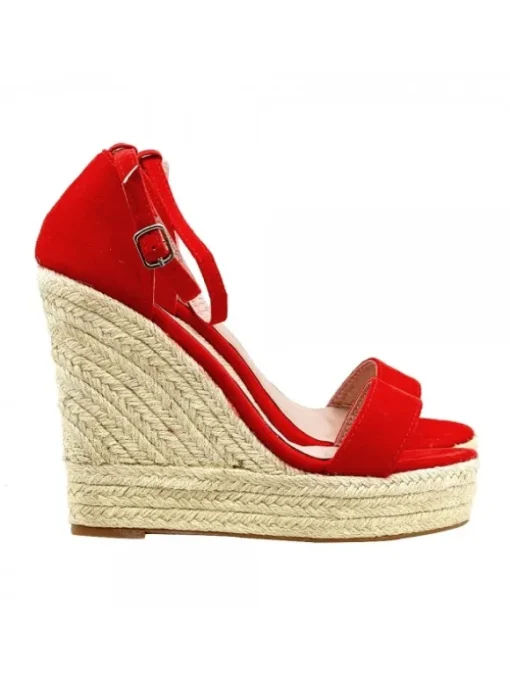 SANDALI ROSSI CON ZEPPA IN...