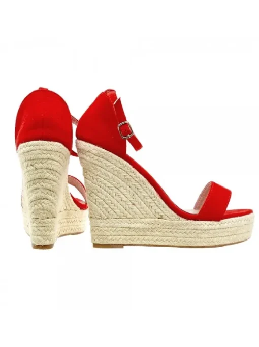 SANDALI ROSSI CON ZEPPA IN...