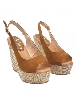SANDALI ZEPPA MARRONE CON...