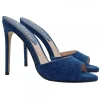 SANDALO IN DENIM SCURO CON...