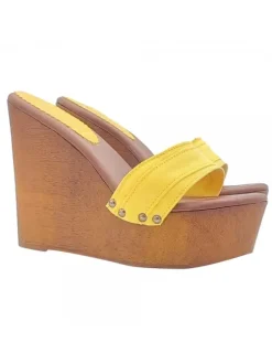 ZEPPA GIALLA CON TACCO 13 CM