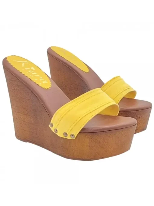 ZEPPA GIALLA CON TACCO 13 CM