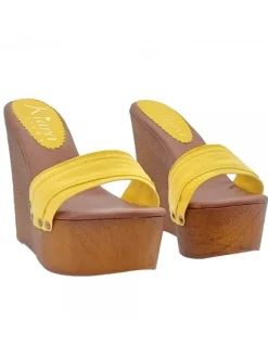 ZEPPA GIALLA CON TACCO 13 CM