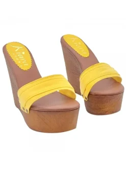 ZEPPA GIALLA CON TACCO 13 CM