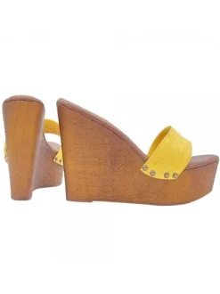 ZEPPA GIALLA CON TACCO 13 CM