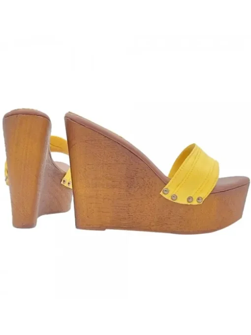 ZEPPA GIALLA CON TACCO 13 CM