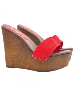 ZEPPA ROSSA CON TACCO 13 CM