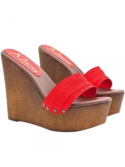 ZEPPA ROSSA CON TACCO 13 CM