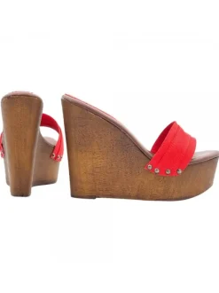 ZEPPA ROSSA CON TACCO 13 CM